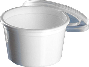 95190 Becher 30 ml weiß mit Deckel klar (10332+10333)