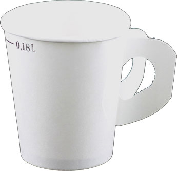 h17-001 Laborbecher mit Henkel Hartpapier 180 ml weiß (H17-001)